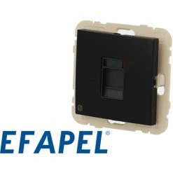 Prise RJ45 Cat.6 Noire Mat Efapel Logus 90