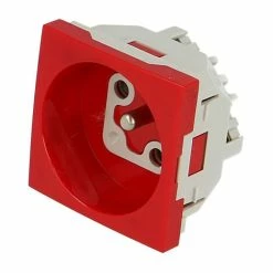 Prise De Courant 16A 2P+T Rouge Efapel Quadra & Latina (45x45)
